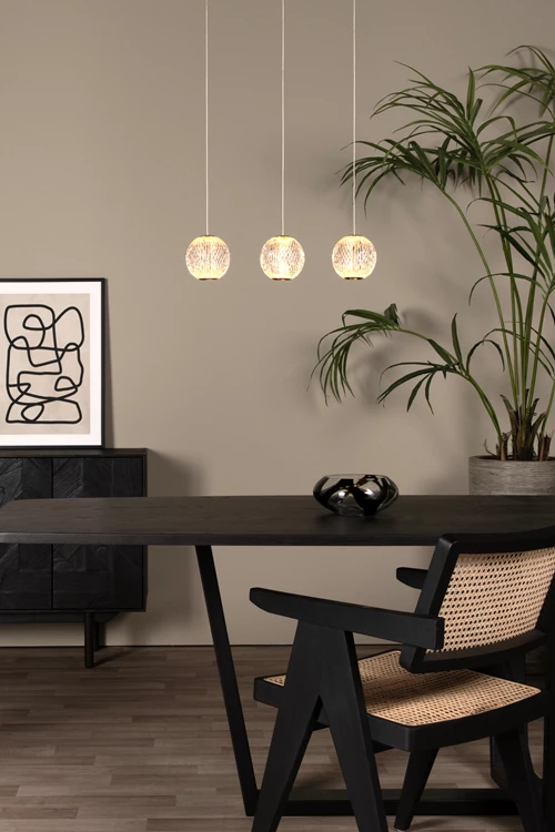 Lucide CINTRA - Hanglamp - LED Dimb. - 3x4,7W 2700K - Transparant - sfeer 1